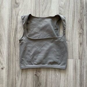 Gray Sleeveless Crop Top